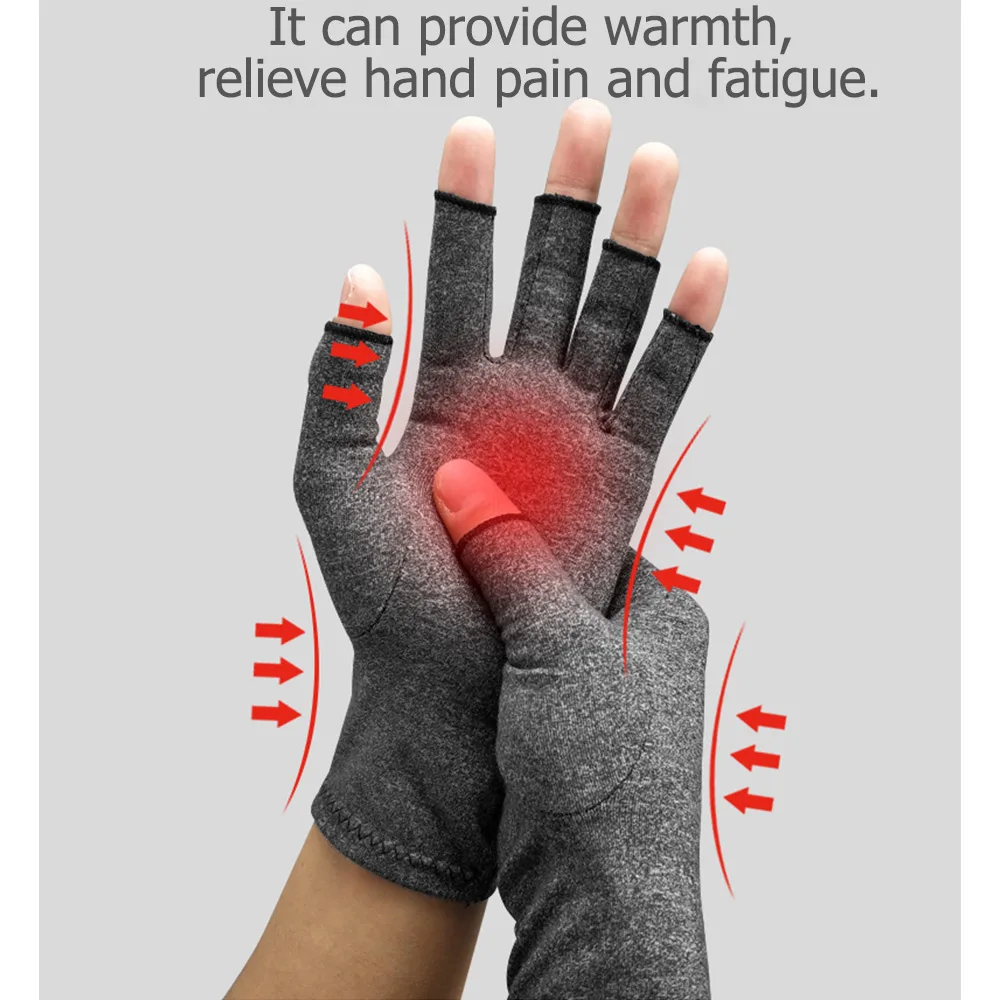 gray gloves 1 шт. унисекс для мужчин и женщин Компрессионные перчатки при артрите хлопок боли в суставах карпальный уход рукавицы для рук ревматоидный остеоартрит - Цвет: gray gloves