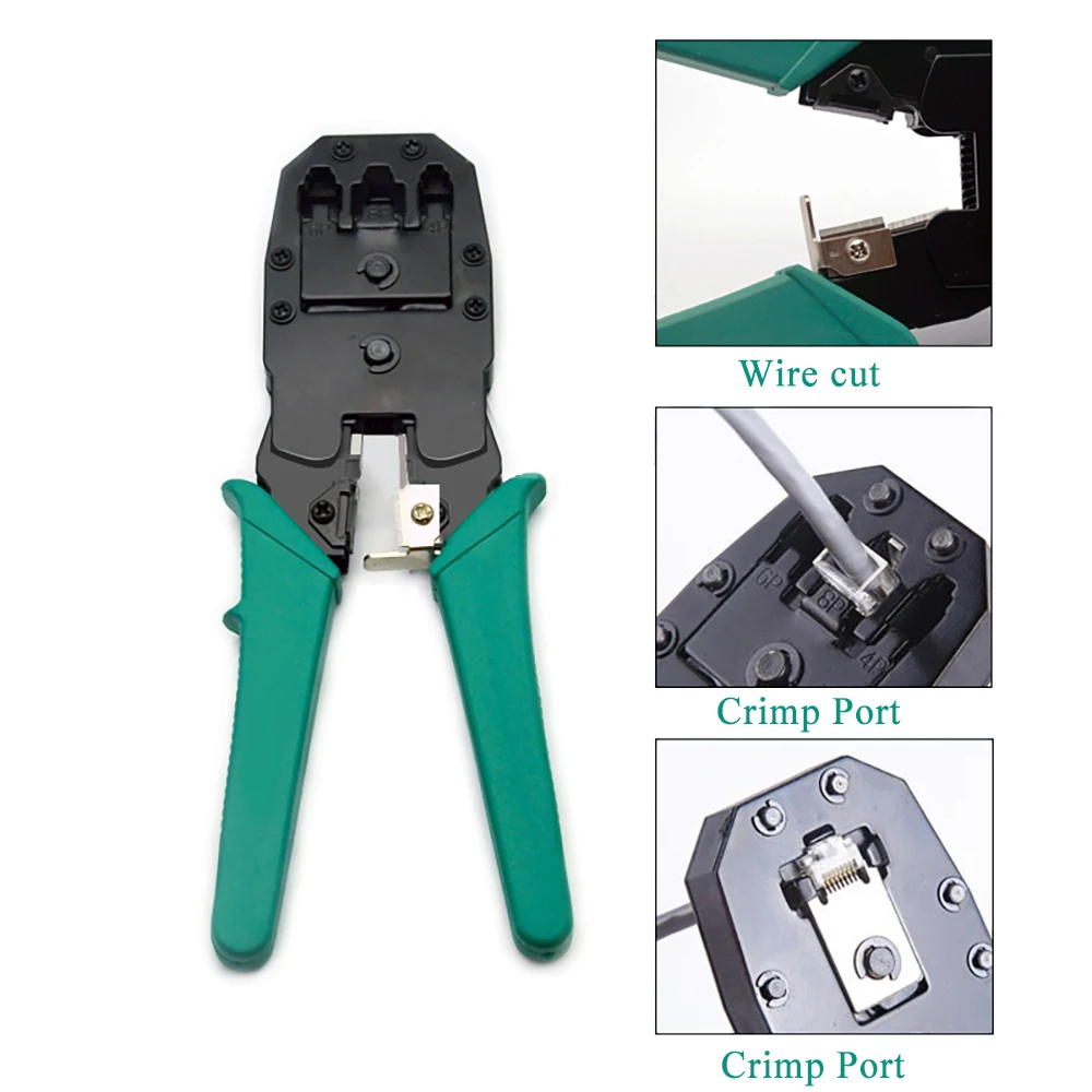 Rj45 Rj11 набор обжимных щипцов для CAT5/CAT6 профессионального обслуживания компьютера Lan Кабельный тестер инструмент для ремонта сети