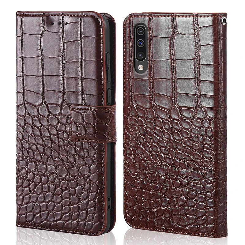 

case For Samsung A30s A50s Case Crocodile texture leather Phone Cover For Samsung Galaxy A50 SM-A505F A505 A505F Case 6.4