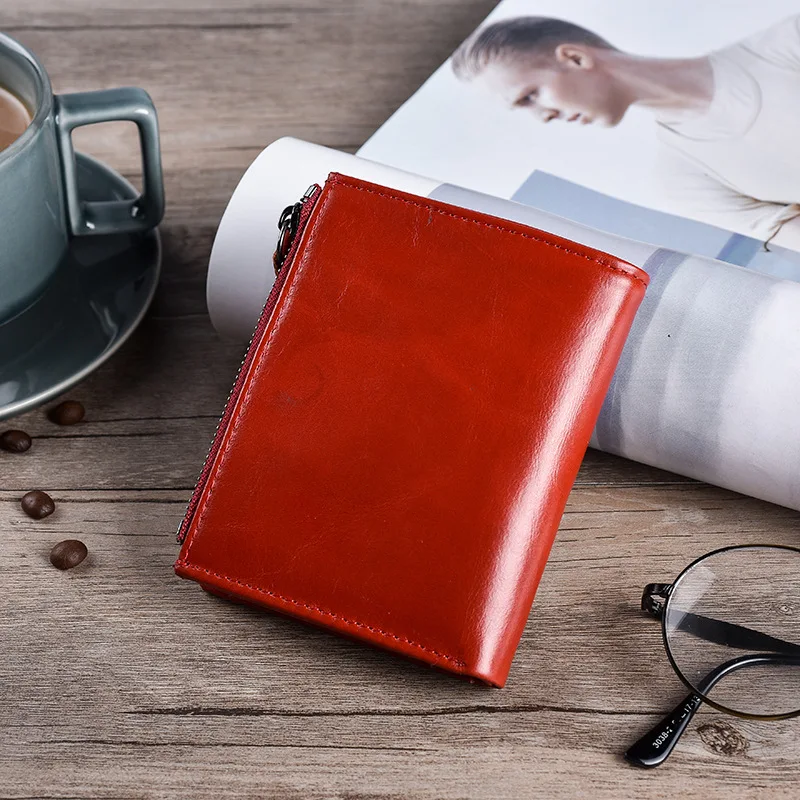 Модный унисекс RFID кошелек из натуральной кожи для банковских карт ID держатель