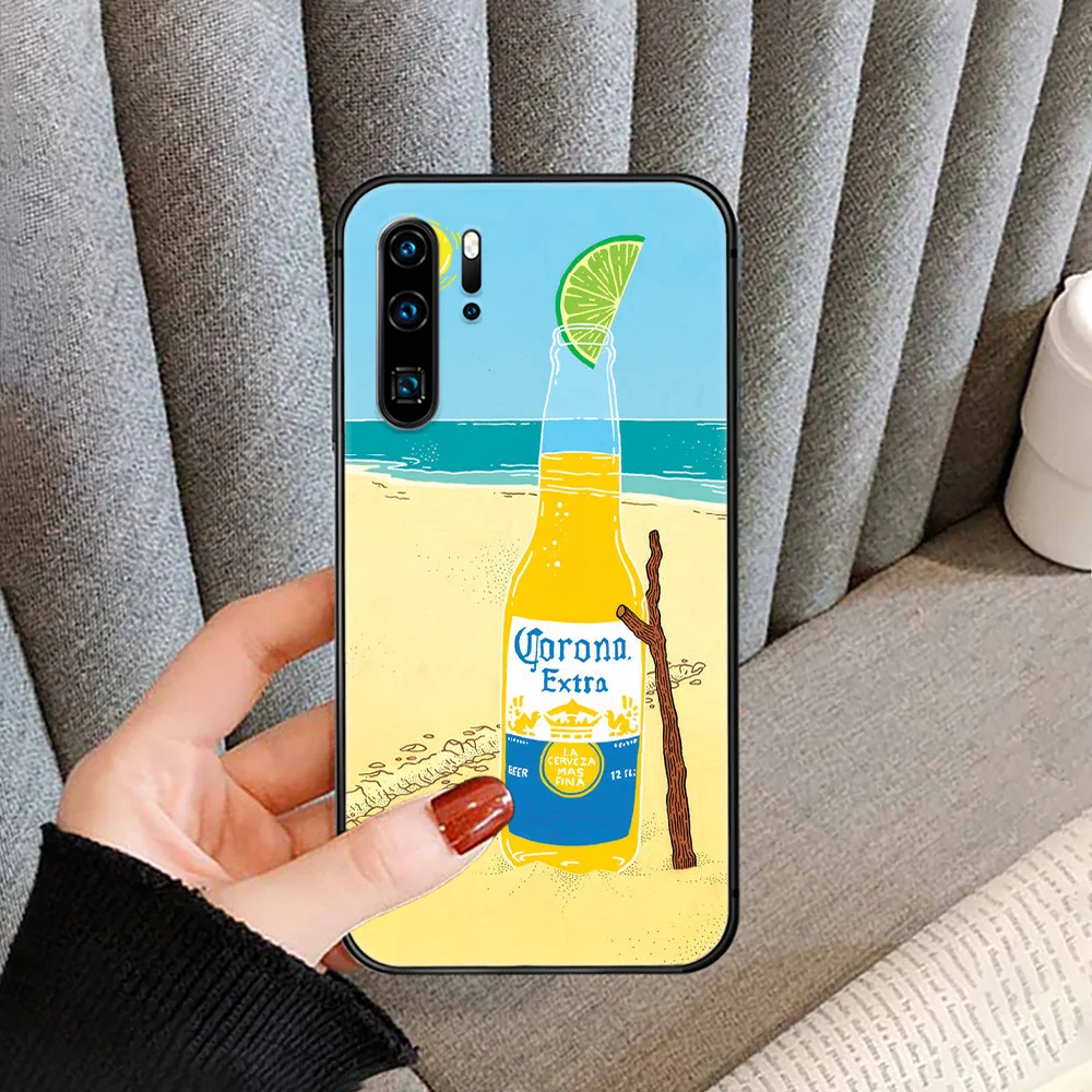 

Beer Brand Creative Phone case cover For Huawei P Mate Smart 10 20 30 40 Lite Z 2019 Pro black black back silicone prime 3D
