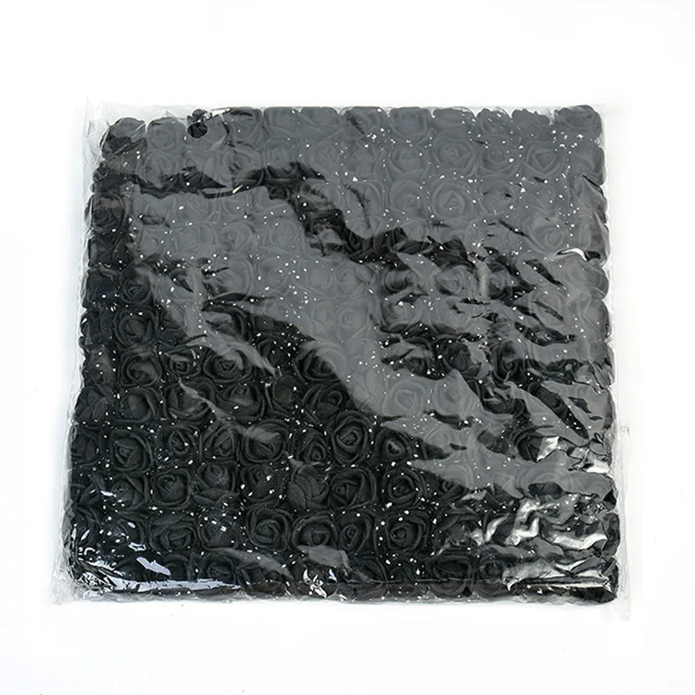 Black 144 шт искусственный цветок кружево Пена букет из роз для свадьбы дома Рождество украшения DIY ВЕНОК скрапбук Подарочная коробка День святого Валентина - Цвет: Black