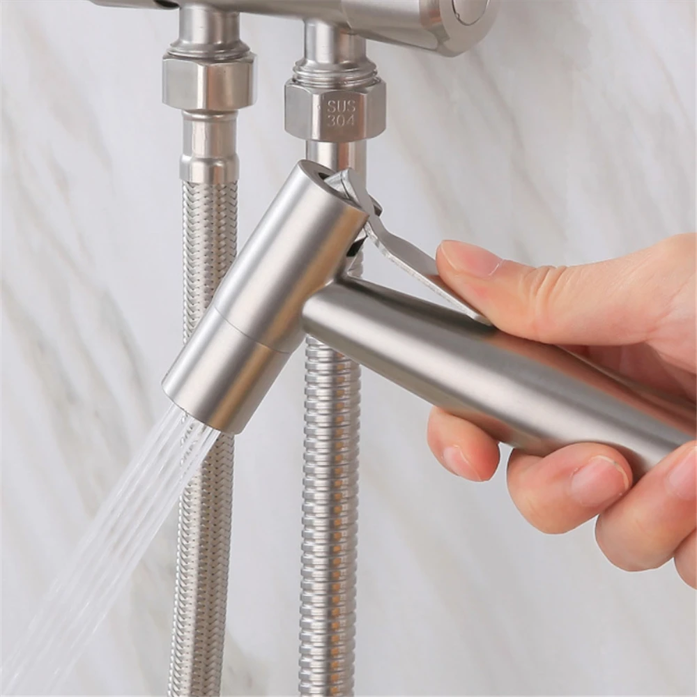 

Handheld Toilet Bidet Faucet Sprayer Stainless Steel Bidet Spray Toilet Hand Spray Bidet Set Bathroom Shower Self Cleaning Spray