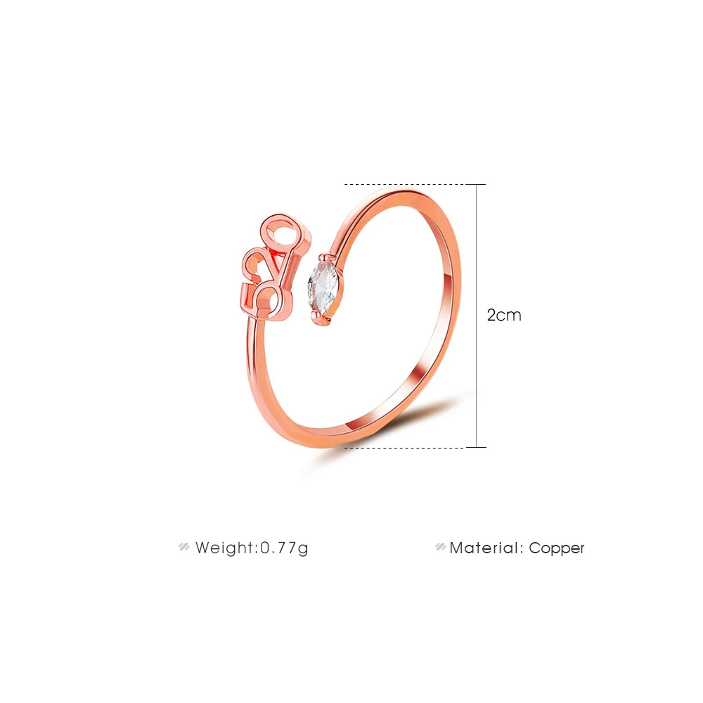 

QW-JZ052 Womens Fashion Korean Rings Jewelry for Women Opening Adjustable 520 Couple Ring Gift Unusual Rings for Women 2020