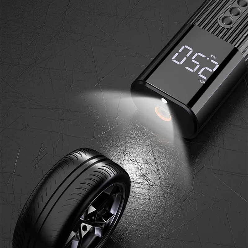 

Portable Mini Air Compressor HandHeld Car Tire Air Inflator Tire Pump With LED light Digital LCD Display For Bicycle Motorcycle