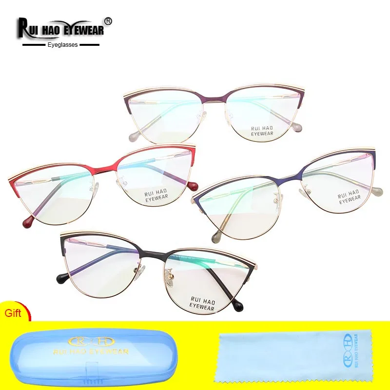 Женские очки кошачий глаз по рецепту полимерные линзы Rui Hao Eyewear модная оправа для