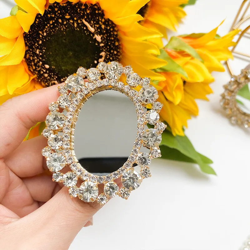 

Folding mobile phone holder rhinestone mirror paste type lazy phone holder ins wind mobile phone tablet phone holder