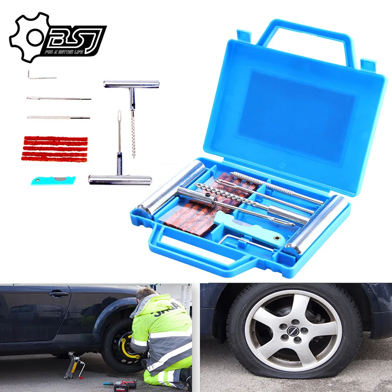 

11pcs Car Van Motorcycle Bike Emergency Heavy Duty Tubeless Tire Puncture Professional Repair Kit Plug Set Tyre Repair Kit