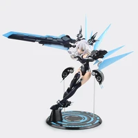 28cm anime hyperdimension neptunia black heart action figure arms wing long white hair fighting position pvc model toy for gifts