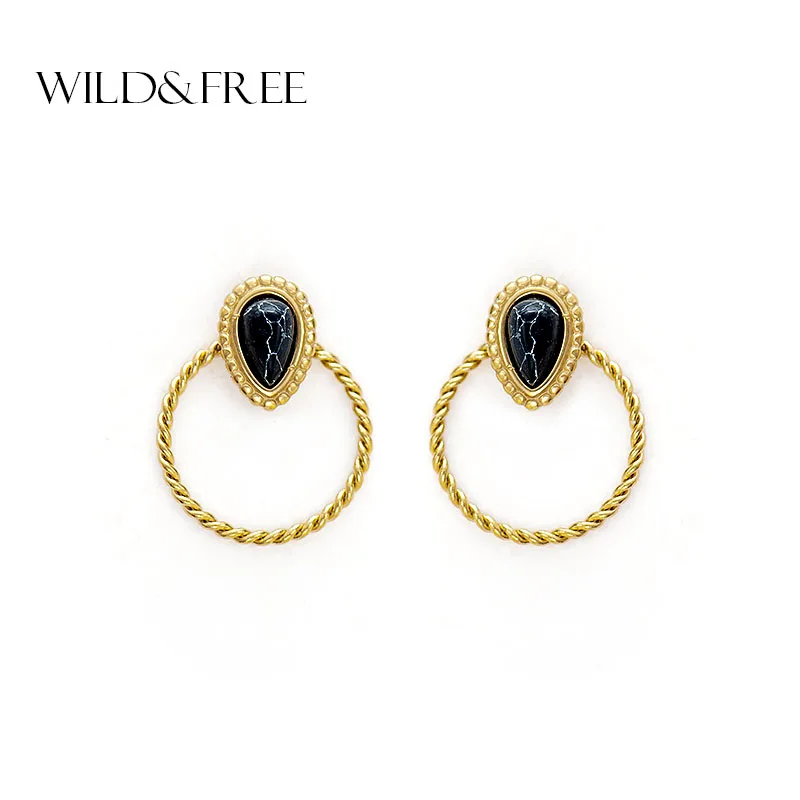 Wild &amp Free Boho ювелирные изделия Круглый витой серьги-гвоздики в виде колец серьги с