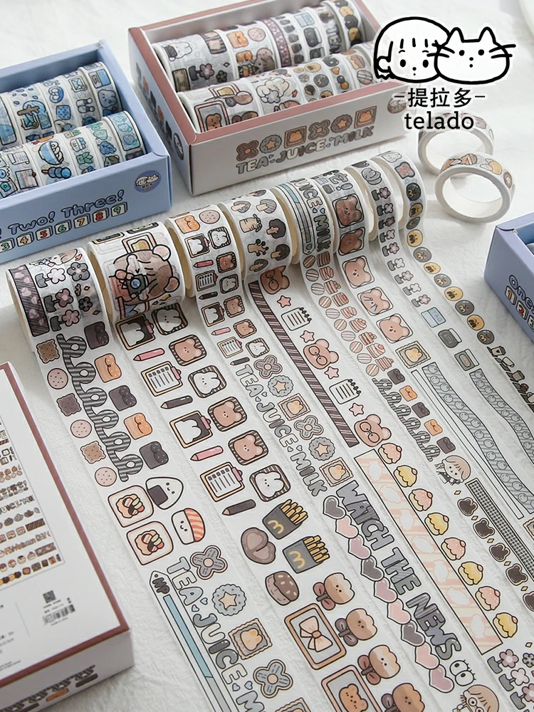 12 шт./компл. Милая мультяшная Васи-лента с сердечками для девочек модные