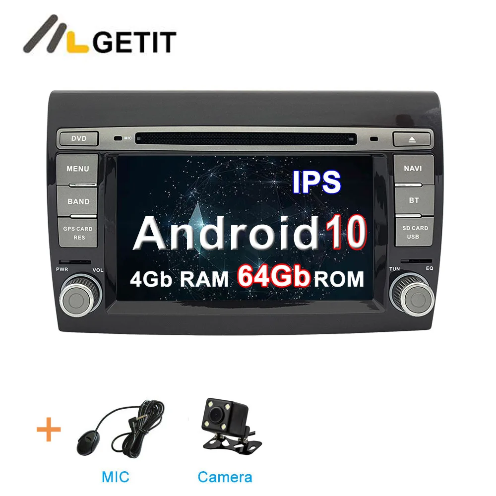 4G 64G CAMERA DSP ips Android 10 автомобильный DVD мультимедийный плеер для Fiat Bravo 2007-2012 автомобильный Радио Стерео gps навигация - Цвет: 4G 64G CAMERA
