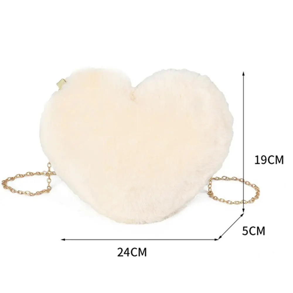 

Fashion Women's Heart Shaped Faux Fur Crossbody Wallet Purse Chain Shoulder Bag Lady Handbag shoulder messenger hair women bag