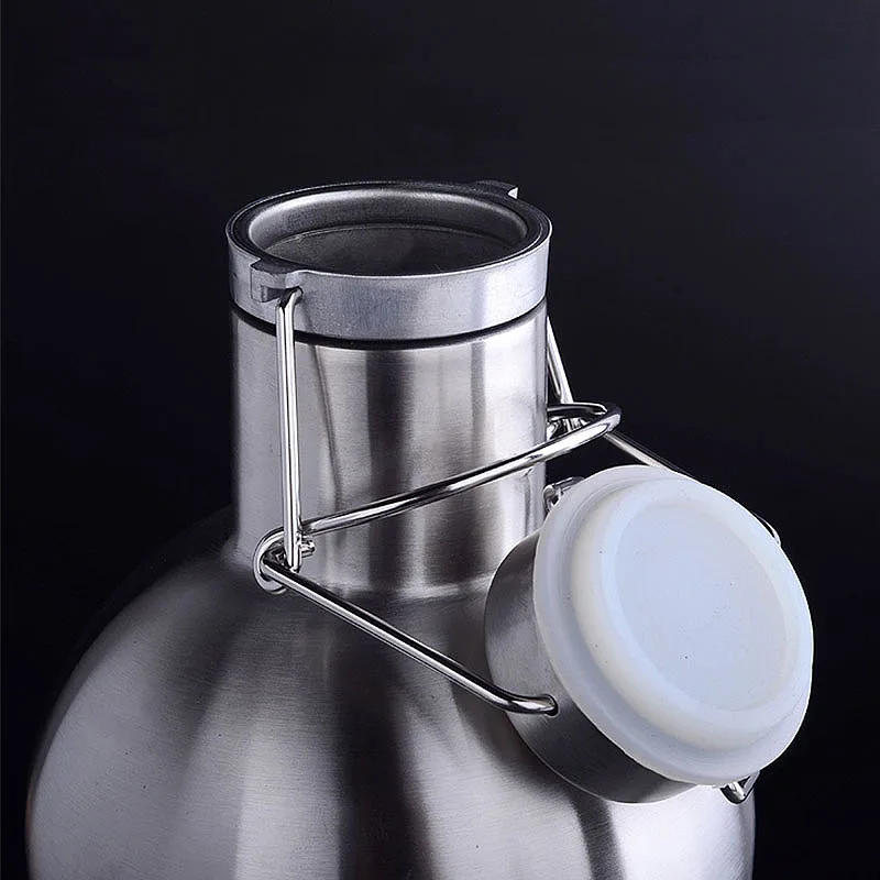 2Л нержавеющая сталь Homebrew пивной Growler безопасный качели верхней крышкой большой