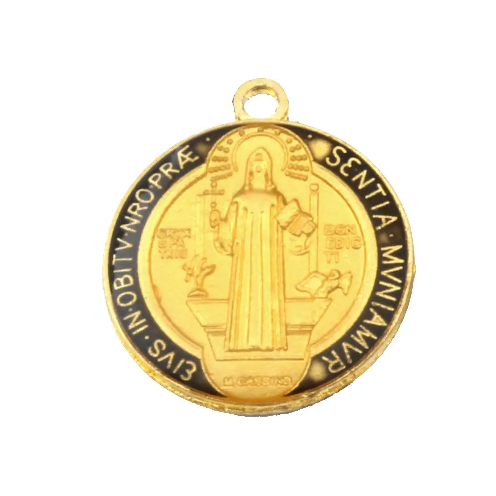 Mixin эмаль Saint Benedict Медаль Крест Распятие Сплав Шарм модные ювелирные изделия DIY Fit