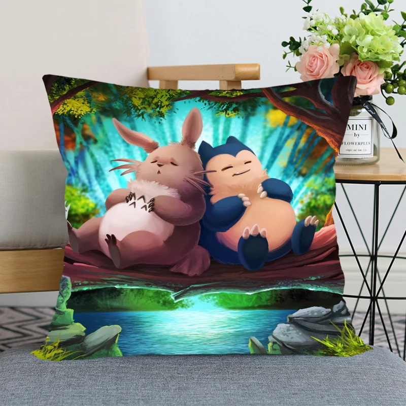 New Totoro Hayao Miyazaki Pillow Case For Home Decorative Pillows Cover Invisible Zippered Throw PillowCases 40X40 45X45cm | Дом и сад
