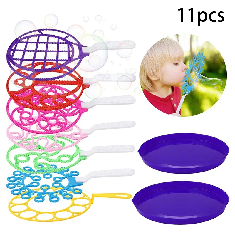 

Bubble Maker Tools 11Pcs Bubbles Wand Kit Creative Bubble Making Wand Jumbo Colorful Bubble for Outdoor Activity Party Games