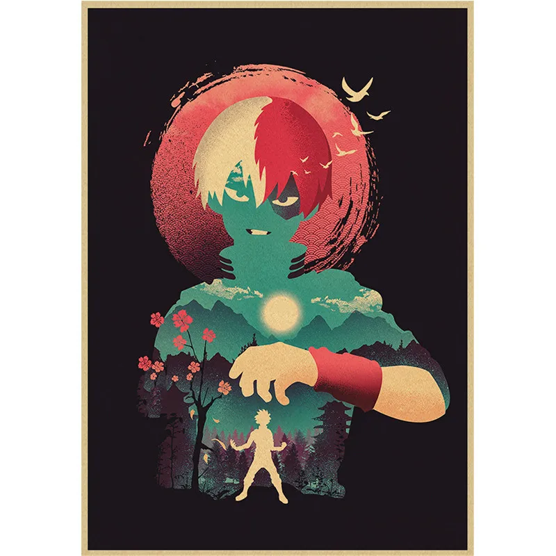 Картины в стиле аниме постеры из крафт-бумаги настенное искусство домашний декор