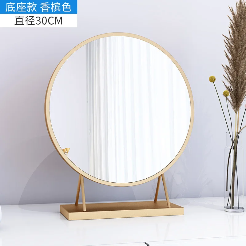 30 cm gold Круглое/зеркало из геометрических фигур, железная Золотая рама, настенное зеркало, настенное искусство для ванной комнаты, настенные, декоративные, для зеркала - Цвет: 30 cm gold