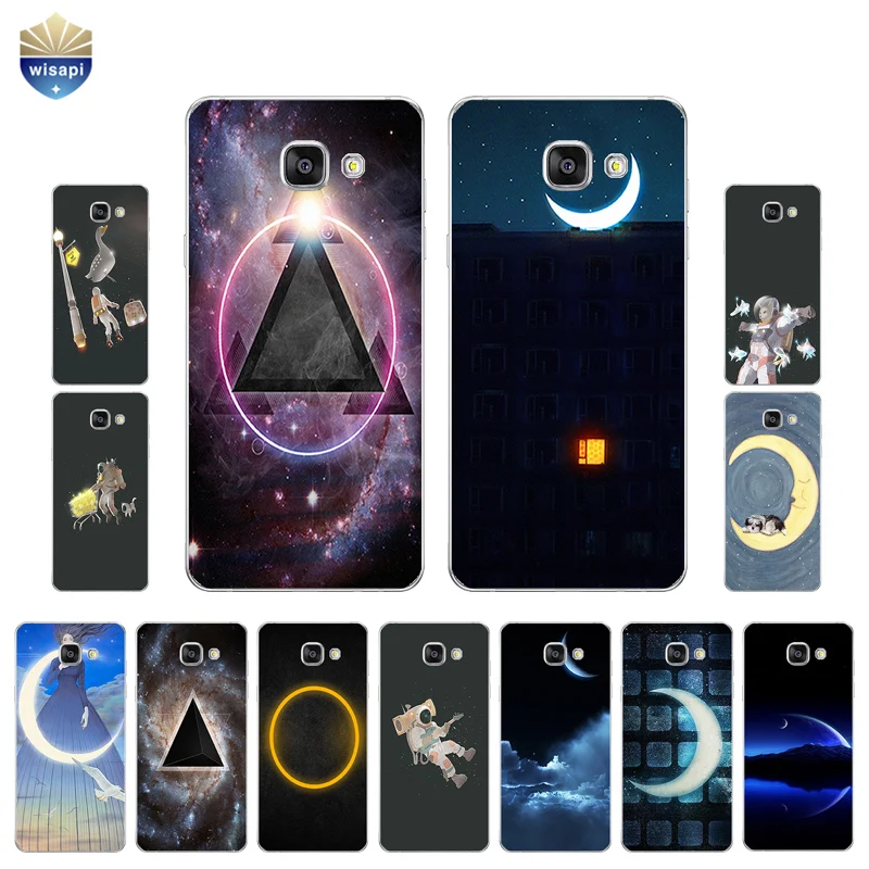 Чехол для телефона Samsung Galaxy A7 (2017) 2015 чехол 2016 A700 A710 A720 TPU Moon Triangle Design Painted | Мобильные