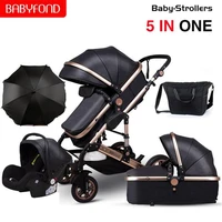 3 in 1 baby stroller two way kid car suspension carriage folding light pram with car seat newborn baby stroller
