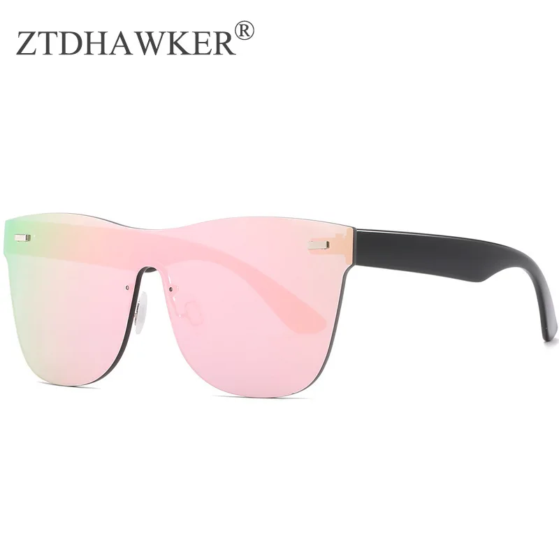 

Fashion One-piece Mirror Conjoined Womens Sunglasses Boundless Windproof Eyeglasses Classic Large Square Glasses