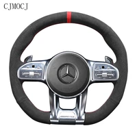 for mercedes benz amg c43 e53 s63 gle g63 customized suede hand sewn steering wheel cover car interior accessories