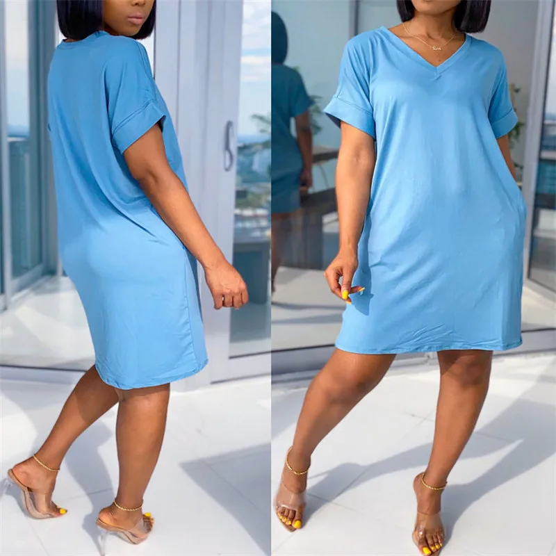 Повседневное платье женские летние платья 2020 модные милые мини однотонные