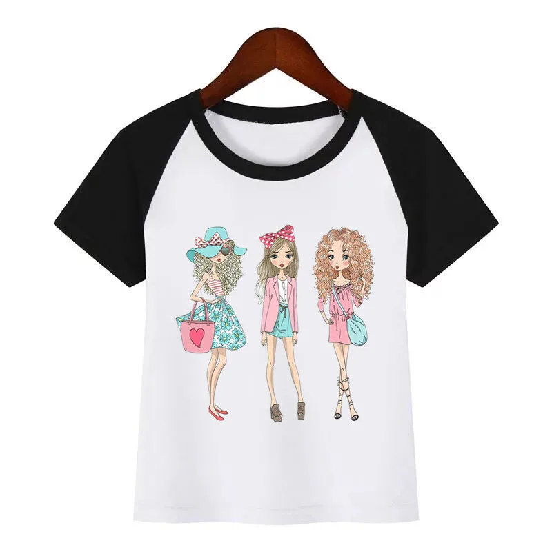 

Модная красивая футболка с принтом для девочек, забавная одежда, детская летняя футболка, Детская футболка, Детская футболка