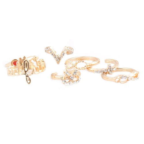 7 шт./компл. женские кольца в стиле бохо с бантом разные Топы модные милые на