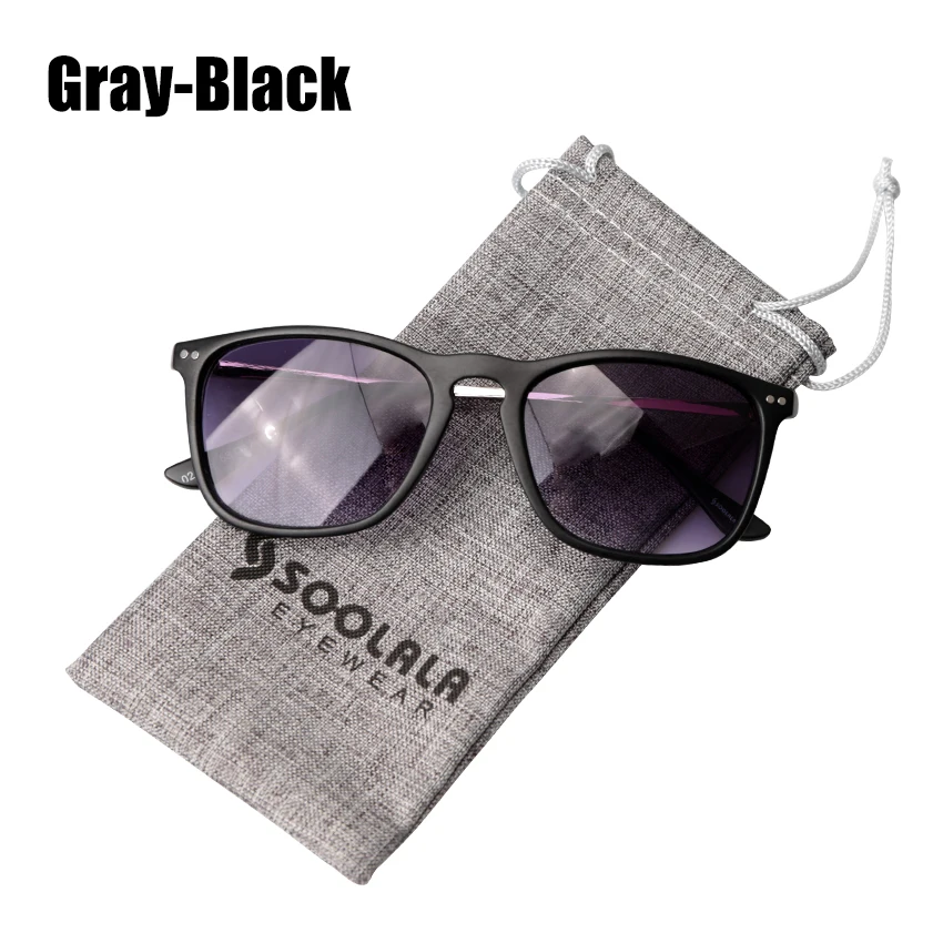 Black w Gray Len SOOLALA, большие размеры, женские, мужские, полная оправа, стекло для чтения, большие, прозрачные линзы, оправа для глаз, стекло для чтения+ 0,5, 1,5, 2,5, 4,0 - Цвет оправы: Black w Gray Len