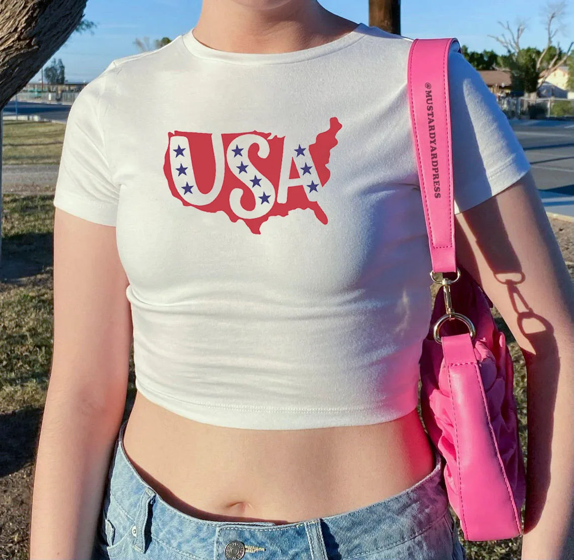 

4th of July Топы Американский карта футболки ко Дню независимости; Американский размер печати Футболка с леопардовым принтом S-3xl Размеры женска...