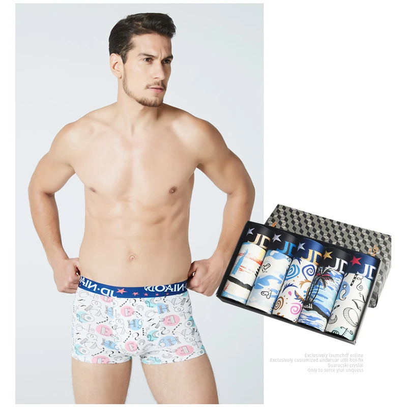 Трусы боксеры мужские 5 шт./компл. мягкие дышащие шорты модное хлопковое нижнее