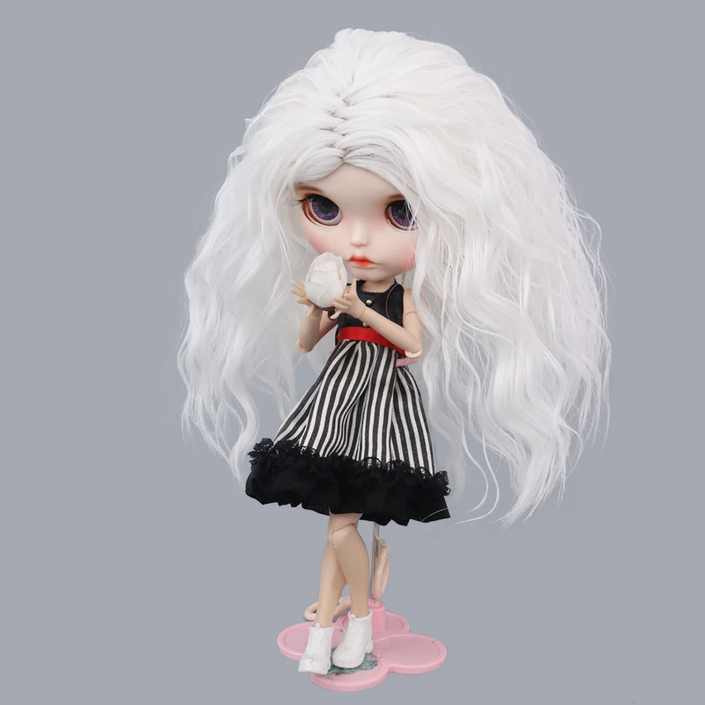 

Кукла блайбл с головой 25 см, белая, афро, волнистые волосы