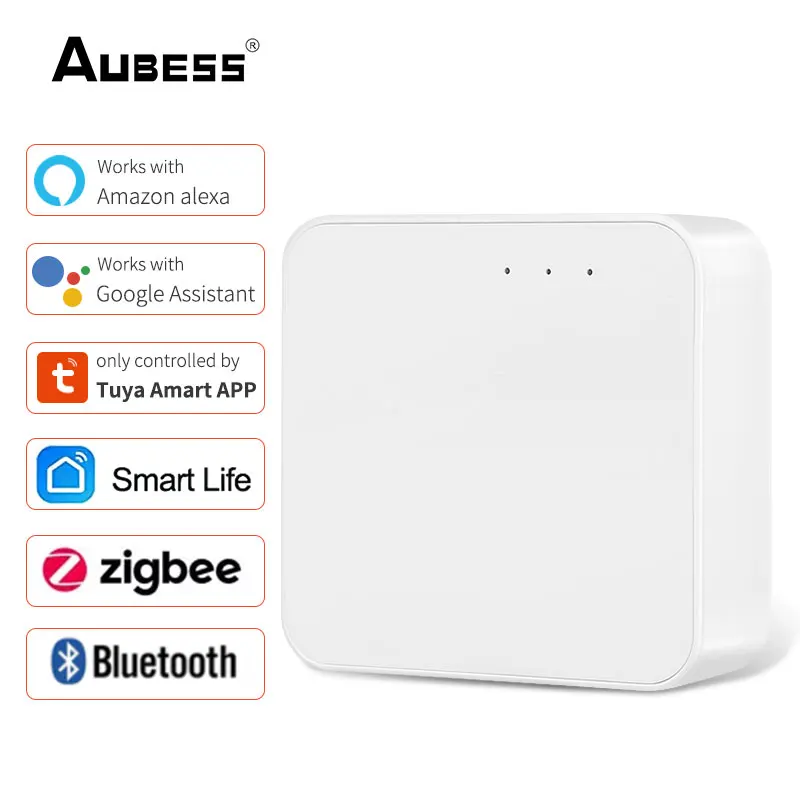 

Умный шлюз Aubess Tuya ZigBee, хаб для умного дома, мост, приложение Smart Life, беспроводной пульт дистанционного управления, работает с Alexa Google Home