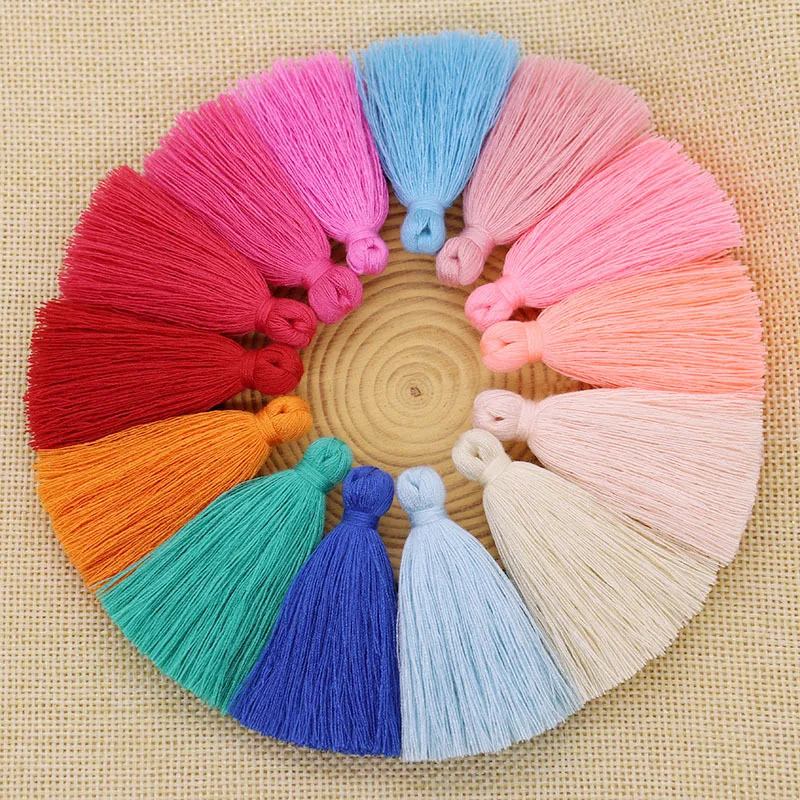 

12Pcs/Lot Polyester Cotton Tassel Fringe Pendants DIY Crafts Earrings Jewelry Bag Fringe Trim Components