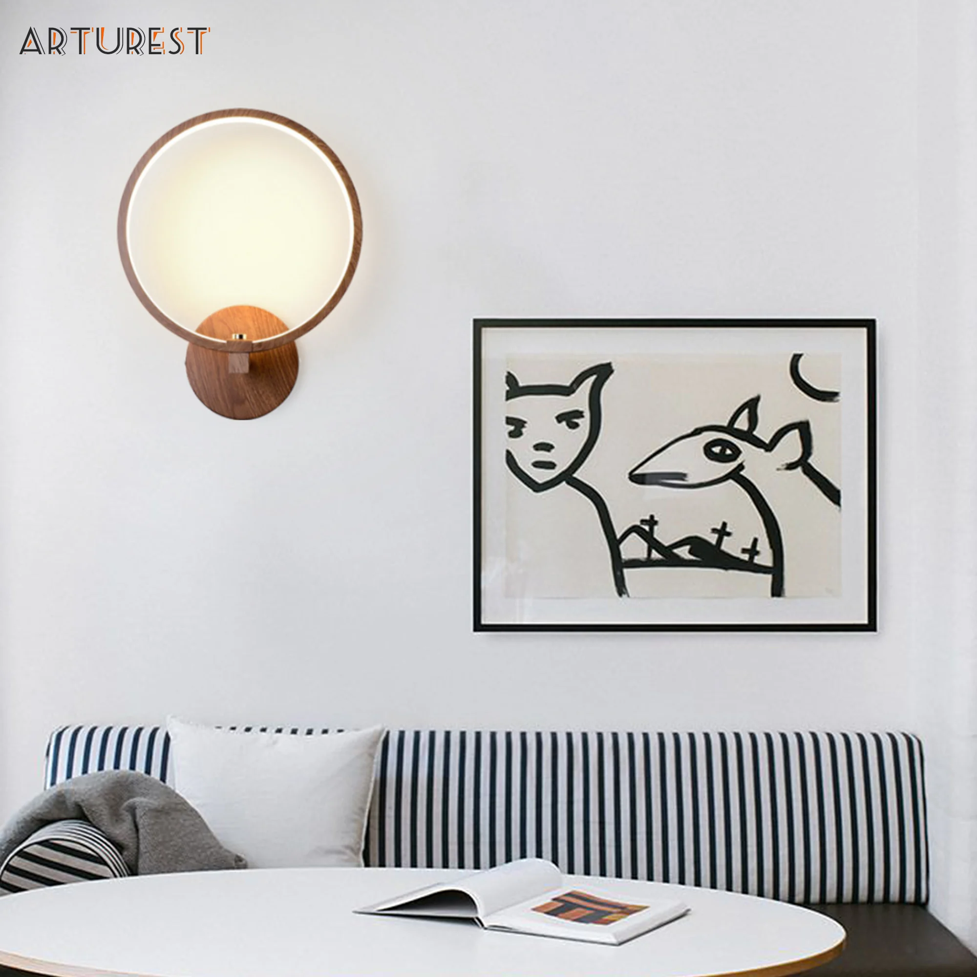 

LED Wall lamp living room chassis Night light lamp simple art mural indoor home decoration lighting modern bedside wall lamp