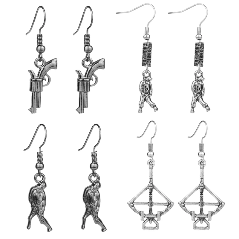 Висячие серьги с изображением героев фильма Ходячие мертвецы висячие зомби