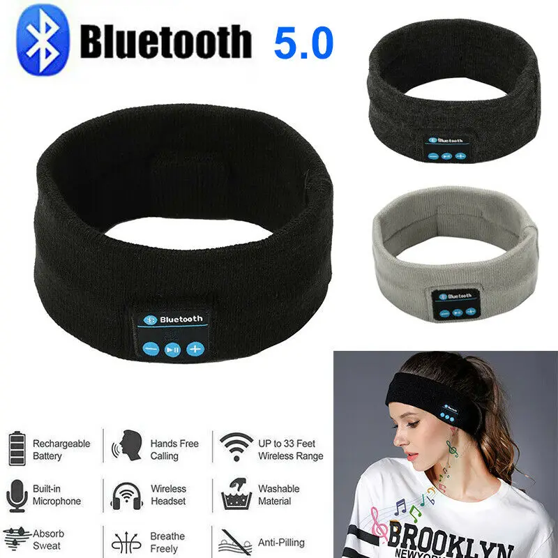 

Wireless Bluetooth Headband Sport Earphone Sleep Music Headset Stereo Headphone