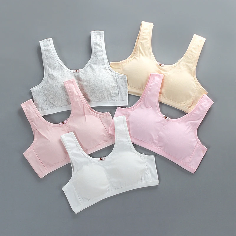 

Teen Girls Vest Cotton Underwear Big Children Training Bras Shaping Cozy Breathable Tank Top Bra Womens Puberty Lingerie 8-16Y