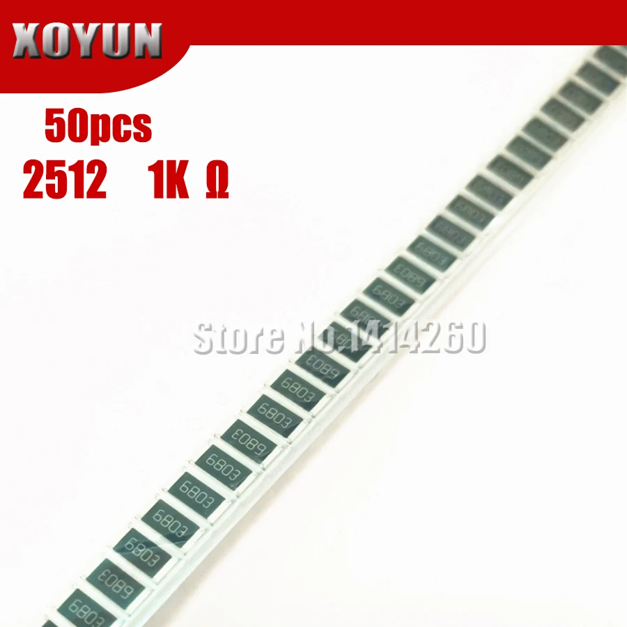 50 шт 2512 SMD резистор 5% 1K ohm 1W 102 | Электронные компоненты и принадлежности