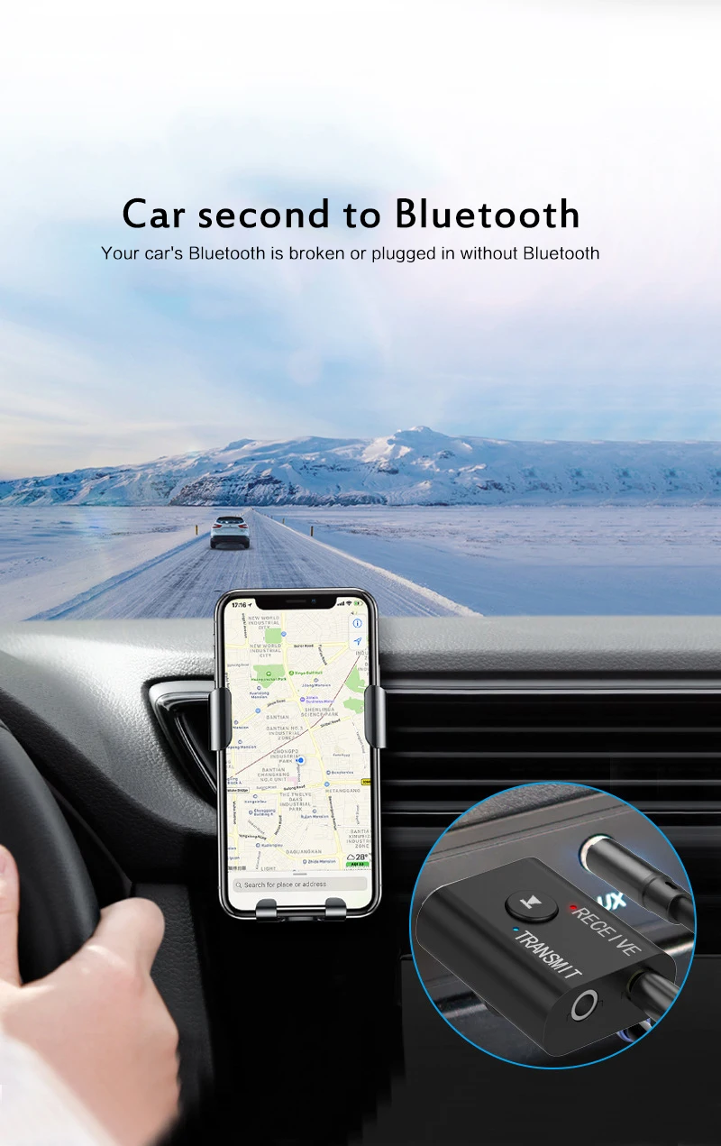 new bluetooth compatible 5 0 stereo audio tx rx 2 in1 receiver transmitter aux usb 3 5mm jack for tv pc car kit wireless adapter free global shipping