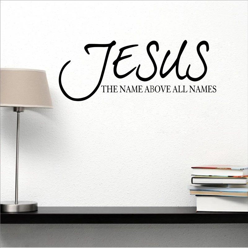 

Wall Stickers Vinyl Bible Verses Religious Lettering Wall Decals Home Decoration Art Murals Can Customized Custom Name LW152-1