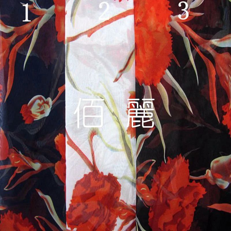 Композитная шифоновая ткань с наполнителем 75D черно-белая темно-небесно-голубая