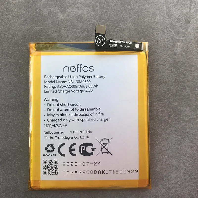 Новый оригинальный телефон аккумулятор емкостью 2500 мАч для TP-link Neffos X1 Lite TP904A TP904C |