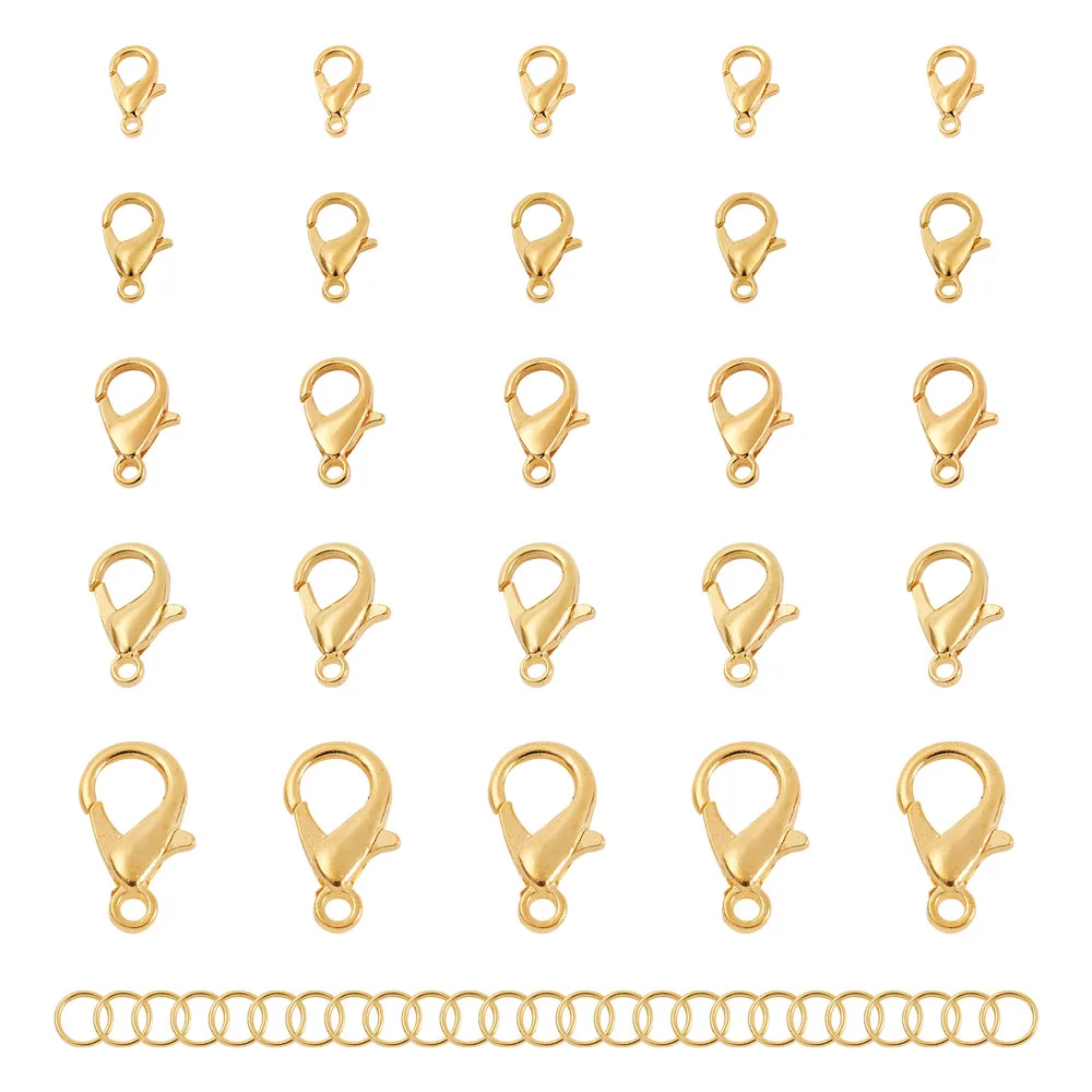 Застежки и соединительные кольца в виде карабина из сплава золотистого