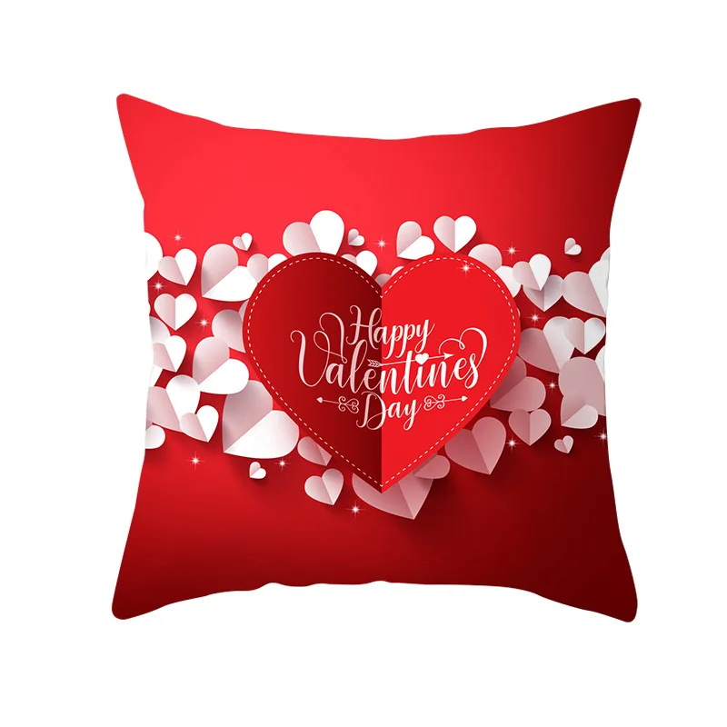 

Valentine's Day Theme Pillowcase Festive Decoration Home Holiday Sofa Pillow Cushion Cover Wholesale