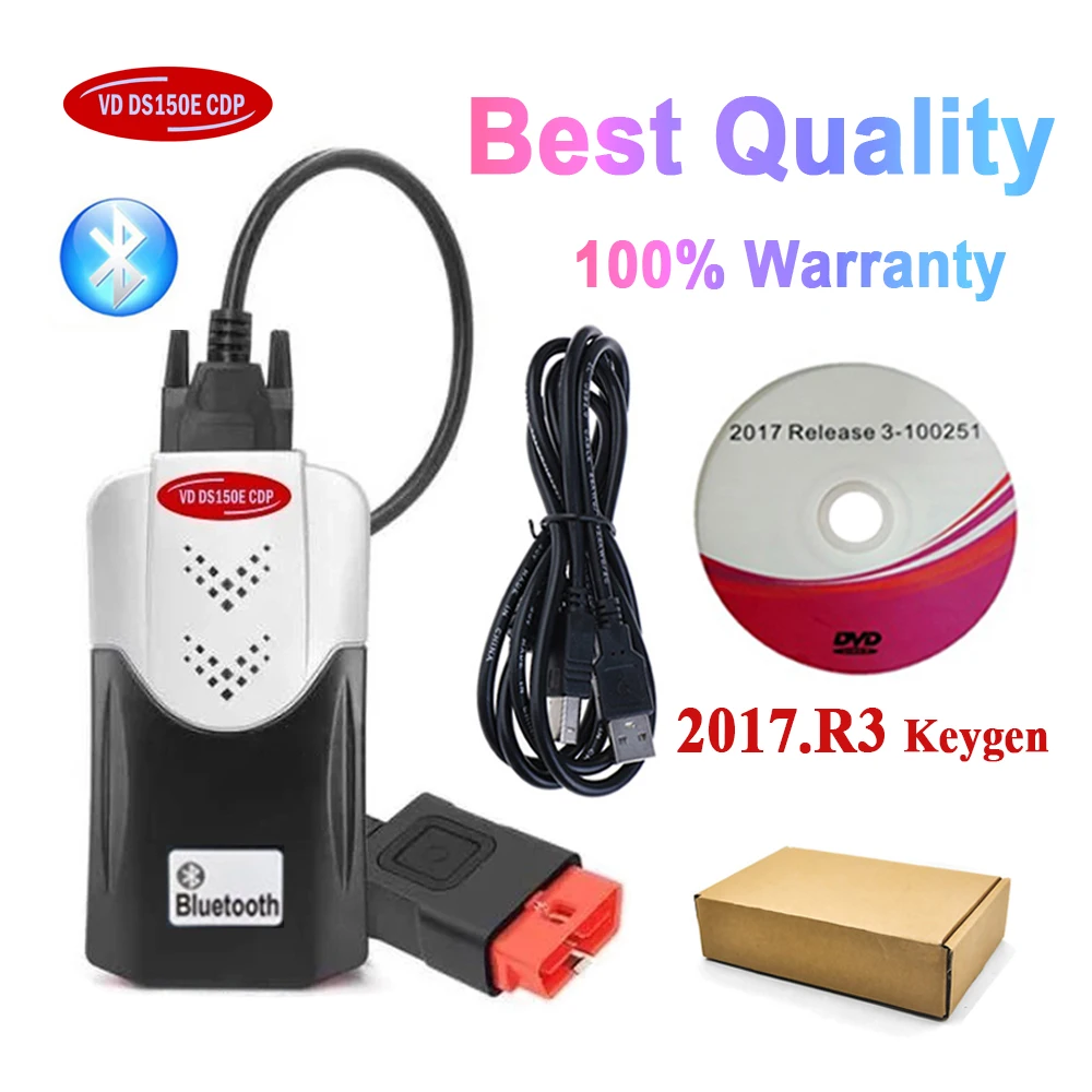Новый VCI Vd Ds150e Cdp с Bluetooth 2017.R3 генератор ключей для Obd2 автомобилей грузовиков