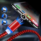 2 м светодиодный магнитный USB кабель для iPhone Type C магнитное зарядное устройство для зарядки данных кабель Micro USB для Android мобильный телефон кабели
