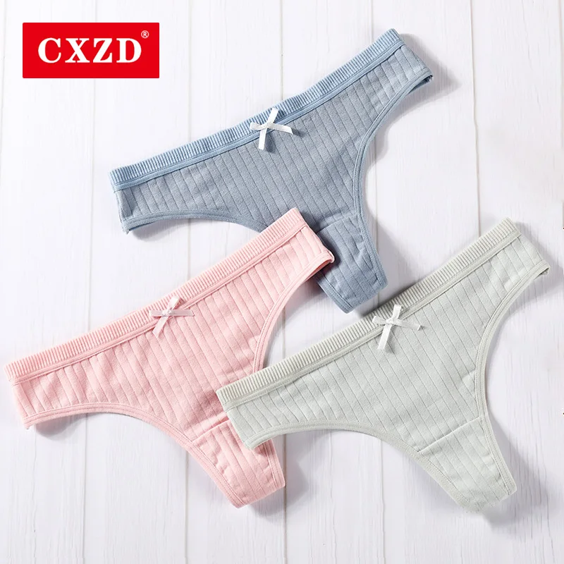 

CXZD 2019 Women's Cotton G-String Thong Panties String Underwear Women Briefs Sexy Lingerie Pants
